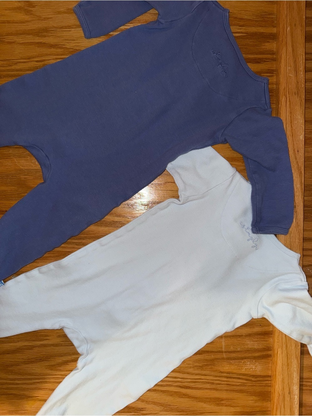 Magnetic Me Baby Long-Sleeve Footed Romper Set - Blue & Light Blue - Picture 5 of 6